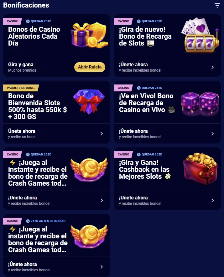 Bonos y promociones para jugadores de Spinay Casino