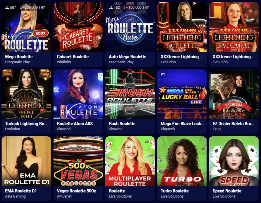 Full Catalog of Spinay Casino Table Games