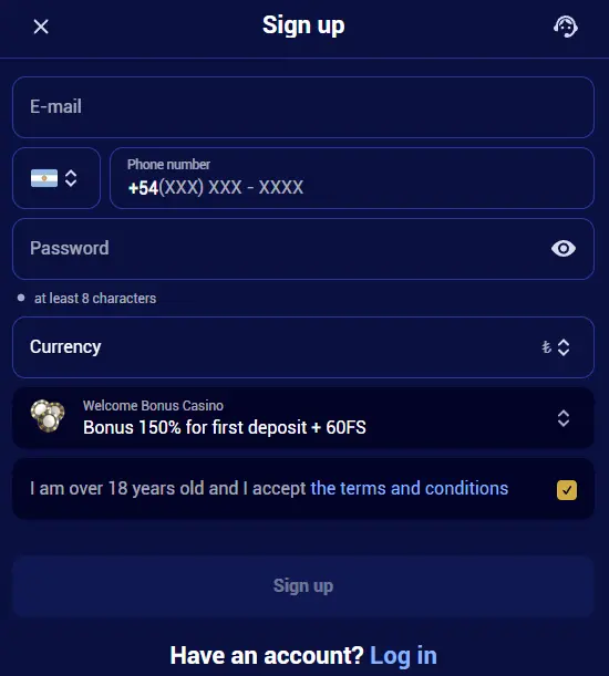Quick Registration at Spinay Casino